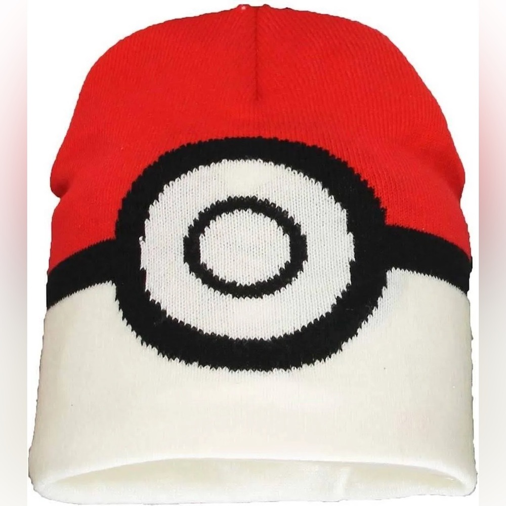 Pokemon | Red and White Pokeball Beanie Hat | Size One Size Fits Most